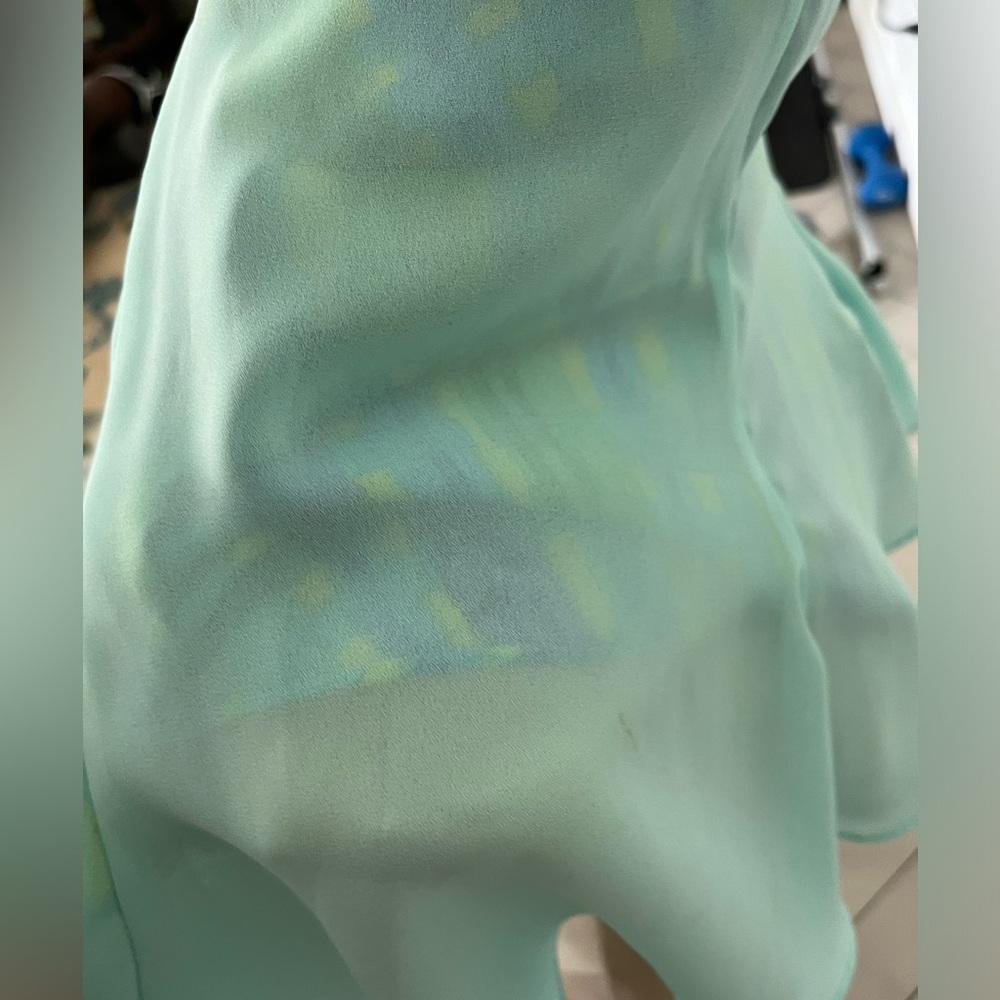 Cynthia Rowley Green and Blue Plaid Mini Dress - Picture 7 of 8